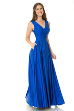 Load image into Gallery viewer, LA Merchandise LN5242 Stretchy Long Bridesmaids Dress W/ Side Pockets - ROYAL BLUE - Dress LA Merchandise