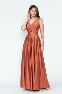 LA Merchandise LN5242 Stretchy Long Bridesmaids Dress W/ Side Pockets - SIENNA - Dress LA Merchandise