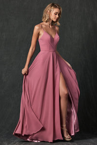 Long Bridesmaids Chiffon Dress - ROSE / XS