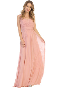 Long Bridesmaids Dress - LA1746 - DUSTY ROSE / 4