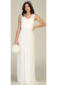Long Bridesmaids Dress - LA1746 - IVORY / 4