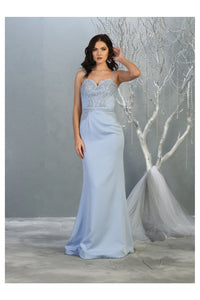 Long Evening Gown LA1759 - Dusty Blue / 4 - Dress