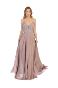 Long Prom Dress LA1750 - Mauve / 4 - Dress
