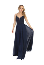 Load image into Gallery viewer, Long Prom Dress LA1750 - Navy Blue / 4 - Dress