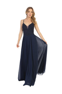 Long Prom Dress LA1750 - Navy Blue / 4 - Dress