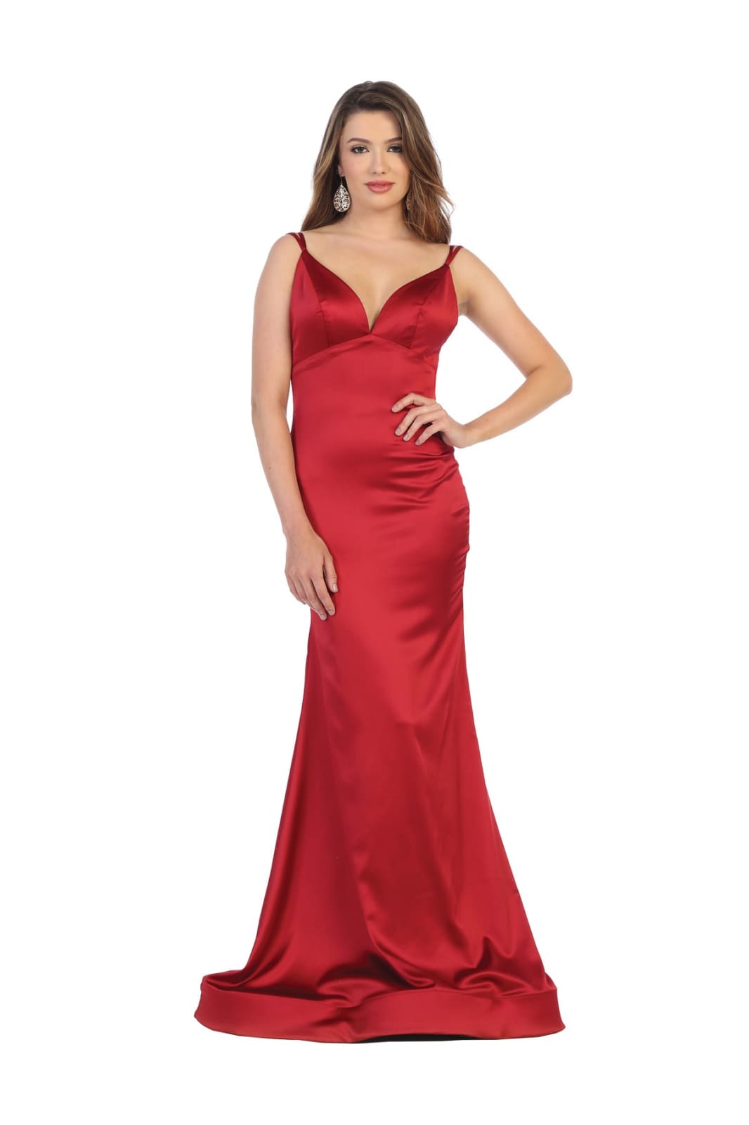 Cowl Neck Stretch Satin Fabric Evening Gown Nox E1042 | Prom dresses long  with sleeves, Plus size sequin dresses, Evening gowns