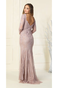 Lace Embroidered Evening Gown