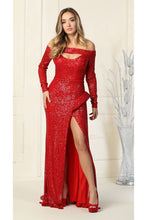 Load image into Gallery viewer, Long Sleeve Sequined Dress - Dress