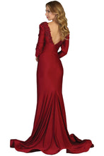 Load image into Gallery viewer, Long Sleeve Stretchy Evening Gown - LA1772