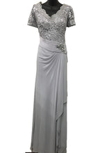 Load image into Gallery viewer, Quarter sleeve lace &amp; sequins chiffon dress- LA1229