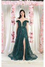 Load image into Gallery viewer, May Queen MQ1975 High Slit Special Occasion Glitter Gown