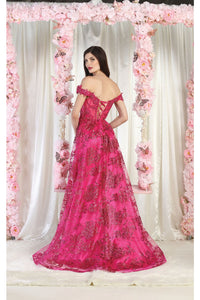 May Queen MQ1975 High Slit Special Occasion Glitter Gown
