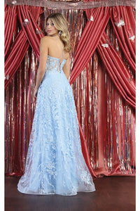 May Queen MQ1996 Embroiderd Lace Prom Gown