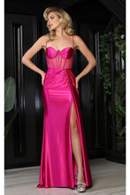 Load image into Gallery viewer, May Queen MQ2052 Spaghetti Straps Sheer Bodice High Sloit Porm Dress - Dress