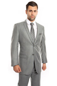 Mens Two Piece Ultra Slim Fit Sharkskin Suit - LA181SSA - 