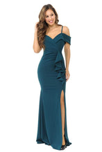 Load image into Gallery viewer, Red Carpet Off Shoulder Dress - LN5206 - HUNTER GREEN - LA Merchandise