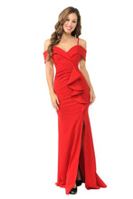 Load image into Gallery viewer, Red Carpet Off Shoulder Dress - LN5206 - RED - LA Merchandise