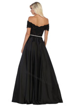Load image into Gallery viewer, Off shoulder embroiderer &amp; rhinestone ballgown with side 