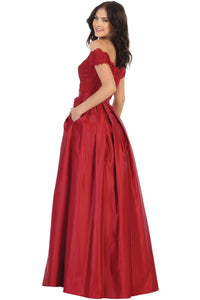 Off Shoulder Evening Gown with Pockets - LA1762