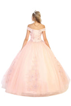 Load image into Gallery viewer, Off Shoulder Floral Ball Gown - LA136