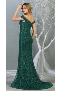 Off Shoulder Long Formal Gown - LA7879 - - Dress LA Merchandise