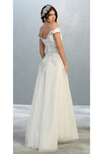 Load image into Gallery viewer, Off shoulder long mother of bride gown - LA7850