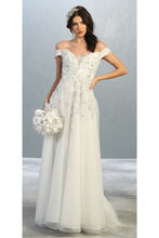 Load image into Gallery viewer, Off shoulder long mother of bride gown - LA7850 - Ivory / 4