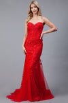Load image into Gallery viewer, La Merchandise LAA7024 Long Strapless Mermaid Embroidered Dress - - LA Merchandise