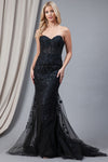 Load image into Gallery viewer, La Merchandise LAA7024 Long Strapless Mermaid Embroidered Dress - - LA Merchandise