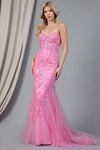 Load image into Gallery viewer, La Merchandise LAA7024 Long Strapless Mermaid Embroidered Dress - - LA Merchandise