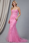 Load image into Gallery viewer, La Merchandise LAA7024 Long Strapless Mermaid Embroidered Dress - PINK - LA Merchandise