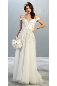 Off shoulder princess bridal gown - LA7850B - Ivory - LA Merchandise