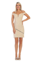 Load image into Gallery viewer, Off shoulder short lace dress- MQ1597