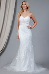 Cargar imagen en el visor de la galería, La Merchandise LAA7024B Strapless White Lace Mermaid Wedding Dress - White - LAA