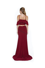 Load image into Gallery viewer, Off shoulders top &amp; long Ity skirt with front slit- JT662