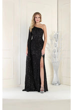 Load image into Gallery viewer, One Shoulder Sequined Dress - Black / 4