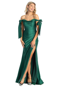 Sexy Off The Shoulder Evening Gown - LA1858 - Hunter Green - LA Merchandise