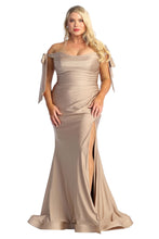 Load image into Gallery viewer, Sexy Off The Shoulder Evening Gown - LA1858 - Mocha - LA Merchandise