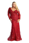 Load image into Gallery viewer, La Merchandise LA7937 Long Sleeve Plus Size Formal Evening MOB Dress - - LA Merchandise