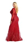 Load image into Gallery viewer, La Merchandise LA7937 Long Sleeve Plus Size Formal Evening MOB Dress - - LA Merchandise