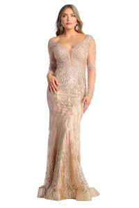 Plus Size formal Dresses & Gowns - CHAMPAGNE / S