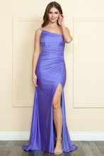 Load image into Gallery viewer, POLY 9132 Simple Single Dual Strap Prom Dress - PURPLE / XS