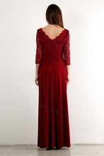 Load image into Gallery viewer, Quarter Sleeve Lace &amp; Sequins Ity Dress With Front Slit - 