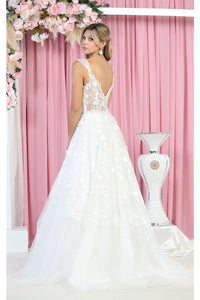Royal Queen RQ7926 3D Floral Applique Wedding Destiation Ivory Gown