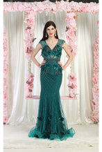 Load image into Gallery viewer, Royal Queen RQ7951 3D Floral Applique Evening Dress - HUNTER GREEN / 4 - Dress
