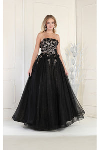 Royal Queen RQ7968 3D Floral Applique Pageant Gown - Dress