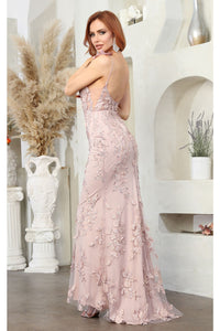 Royal Queen RQ7977 3D Floral Applique Spaghetti Straps Formal Dress - Dress
