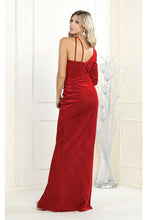 Load image into Gallery viewer, Royal Queen RQ7999 One Long Sleeve Velvet Evening Gown - Dress