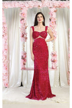 Load image into Gallery viewer, Royal Queen RQ8004 Sequined Prom Gown - FUCHSIA / 2 - Dress