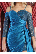 Load image into Gallery viewer, Royal Queen RQ8016 Cold Shoulder High Slit Prom Gown - Dress